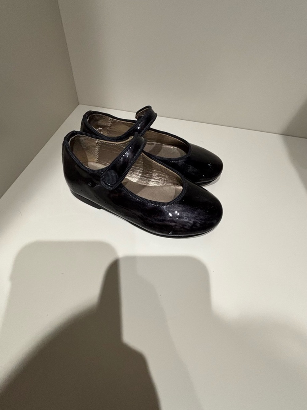 Papanatas Kids Black leather Patent Mary Jane formal shoes designer euro 24